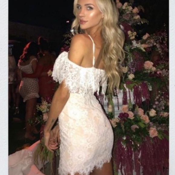 NBD X NAVEN allie floral lace white mini dress - Picture 3 of 10